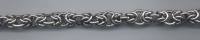 Byzantine 1 chain made of 16 ga (.064) x 3/16 I.D. and 14 ga (.080) x 1/4 I.D. stainless steel
